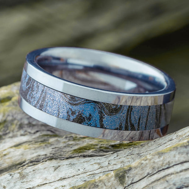 Unique Blue Men's Wedding Band