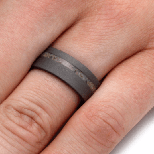 Sandblasted Titanium Nostalgic Ring-2128 - Jewelry by Johan