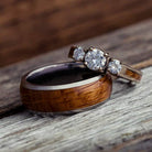 Wood Wedding Ring Set