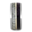 Purple Wood And Antler Wedding Band-2352 - Jewelry by Johan