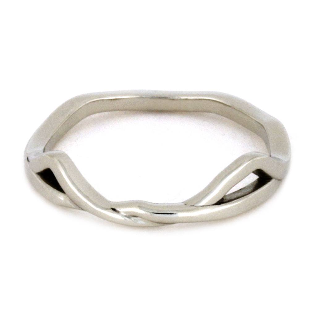 Twist Wedding Band In White Gold-3443 - Jewelry by Johan
