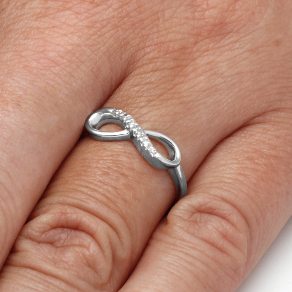 Infinity Ring With Diamond Accents, Gold or Silver-SHRF016554ATW - Jewelry by Johan