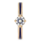 Lapis Engagement Ring In Rose Gold, Moissanite Solitaire-2639 - Jewelry by Johan