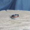 Ruby Redwood Wedding Band with Crushed Opal
