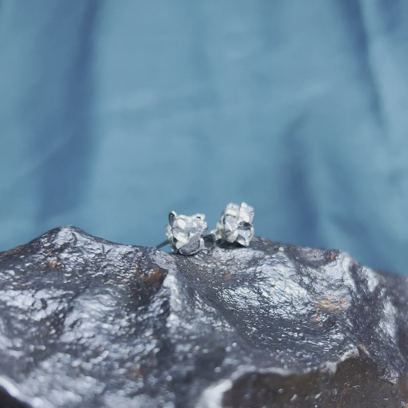 Authentic Meteorite Nugget Stud Earrings