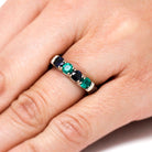 Four Stone Birthstone Ring, White Gold Ring With Meteorite-3652 - Jewelry by Johan
