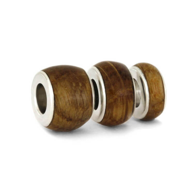Whiskey Barrel Oak Charm Bracelet Bead