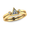 Triangle Diamond Bridal Set Fashioned In 10k Yellow Gold-2978 - Jewelry by Johan