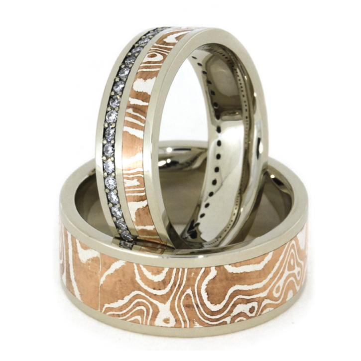 Sale Ring Mokume Gane 925 Silver and Copper Gr. 55