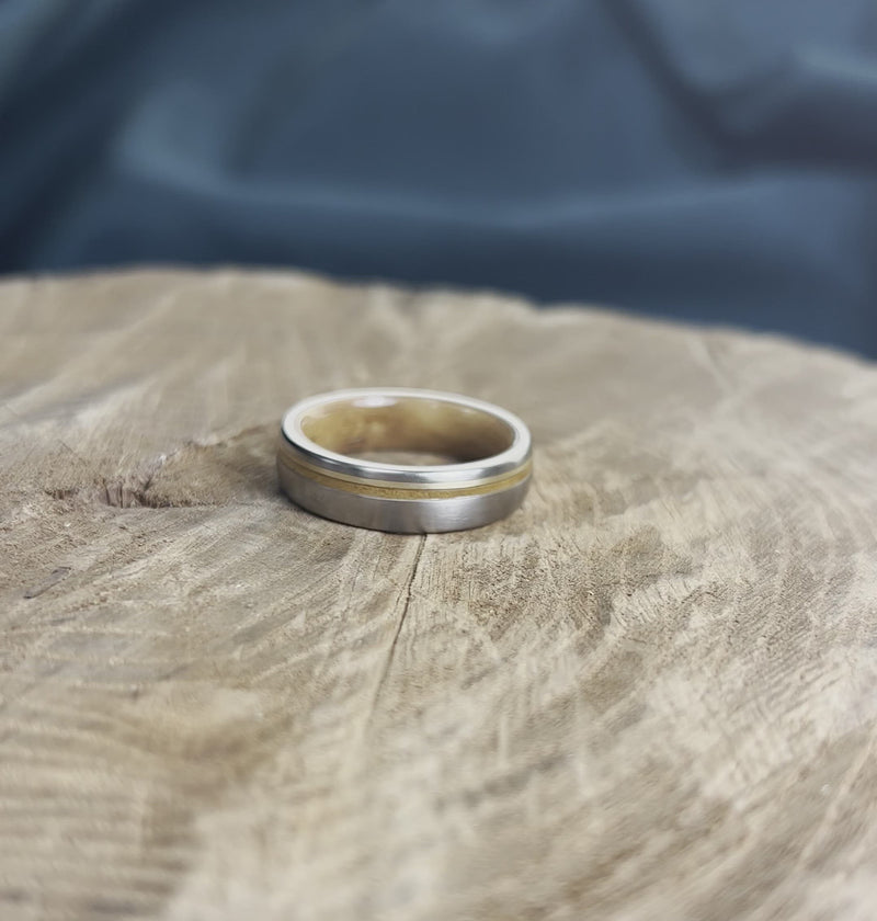Exotic Wood & Gold Men's Wedding Band