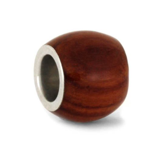 Large Tulipwood Charm Bead in Sterling Silver-RS10551 In Stock - Jewelry by Johan