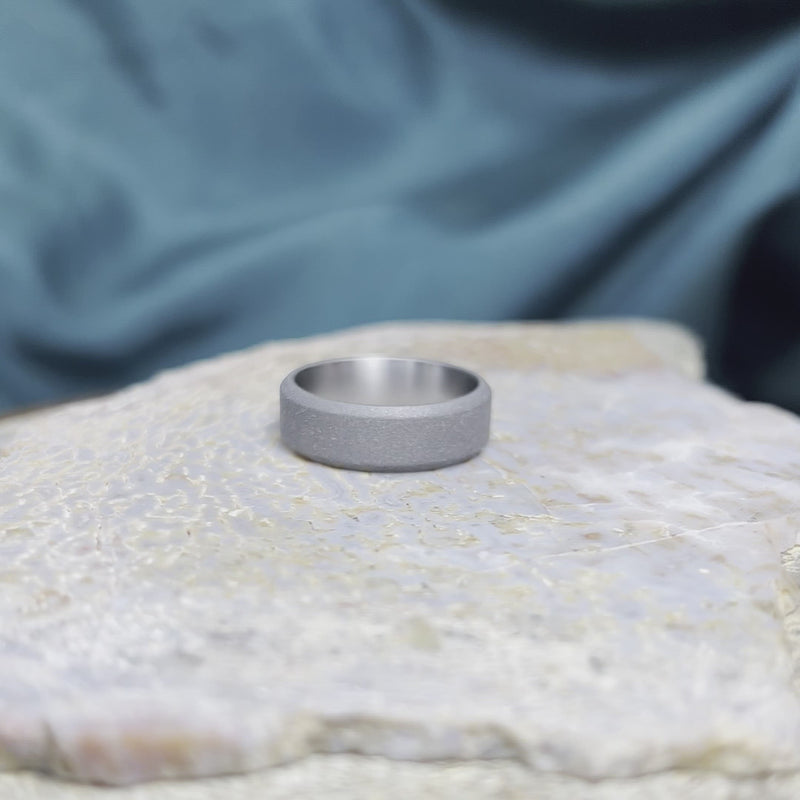 Dinosaur Bone Wedding Band in Sandblasted Titanium