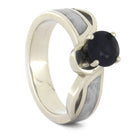Blue Sapphire Engagement Ring, Meteorite Ring, White Gold Ring-3363 - Jewelry by Johan