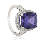 Rare Violet-Blue Tanzanite Engagement Ring With Diamonds