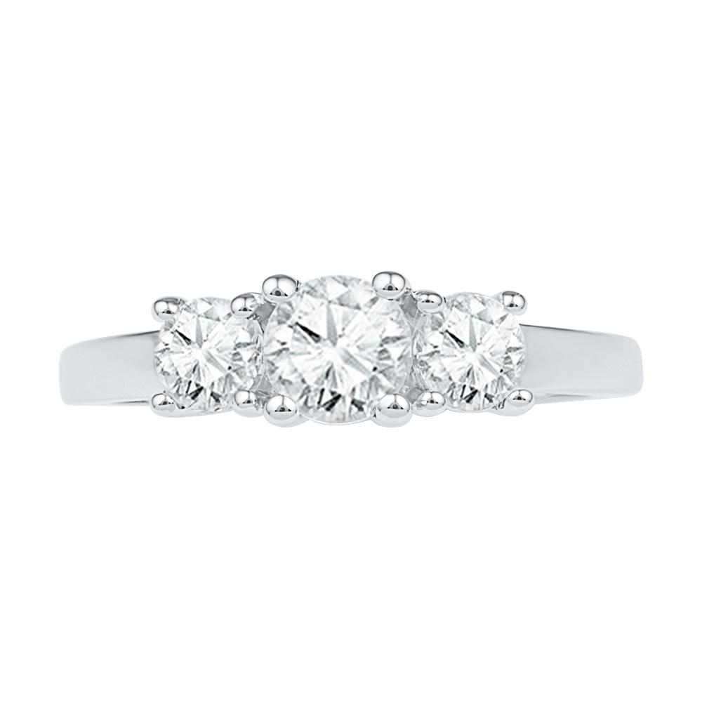 Classic, Round Cut Diamond Three Stone Engagement Ring - Jewelry by Johan