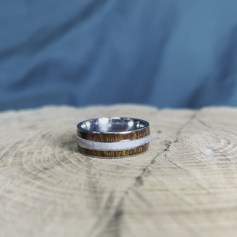Ironwood and Meteorite Men's Wedding Band