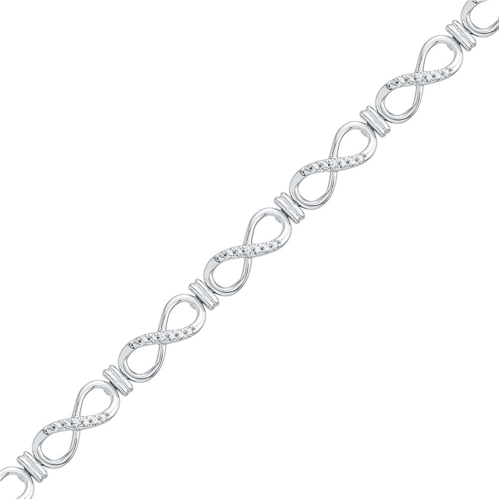 White Gold Diamond Bracelet With Infinity Symbols