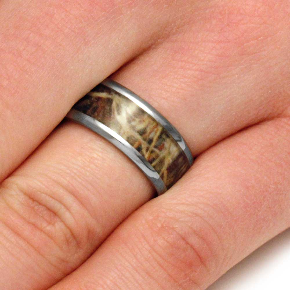 Titanium Wedding Band With Camouflage Ring-3130 - Jewelry by Johan