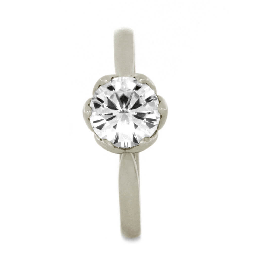 Moissanite Engagement Ring With A Flower Setting-3506 - Jewelry by Johan