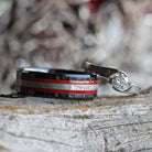 Black and Red Ring Set With Diamond Engagement Ring