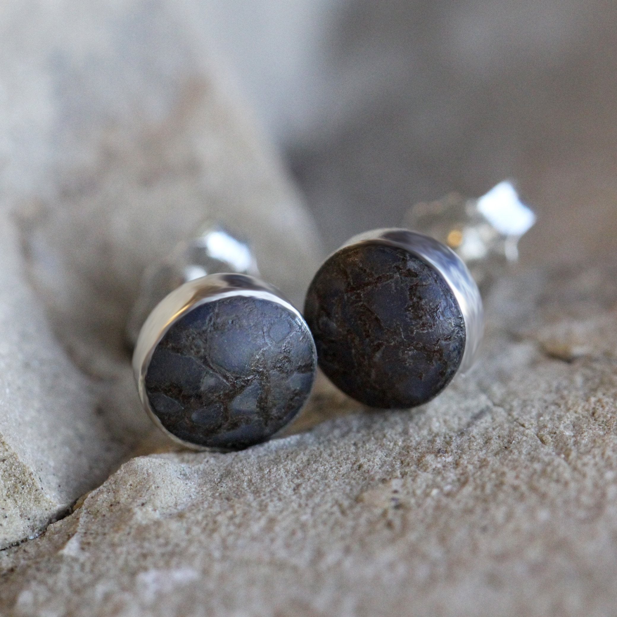 Dinosaur Fossil Tiny Stud Earrings, In Stock-SIG3052 - Jewelry by Johan