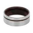 Titanium Ring Inlaid with Honduran Rosewood Burl Wood-1521 - Jewelry by Johan