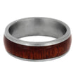 Round Bloodwood Ring, Titanium Wedding Band For Men-2376 - Jewelry by Johan