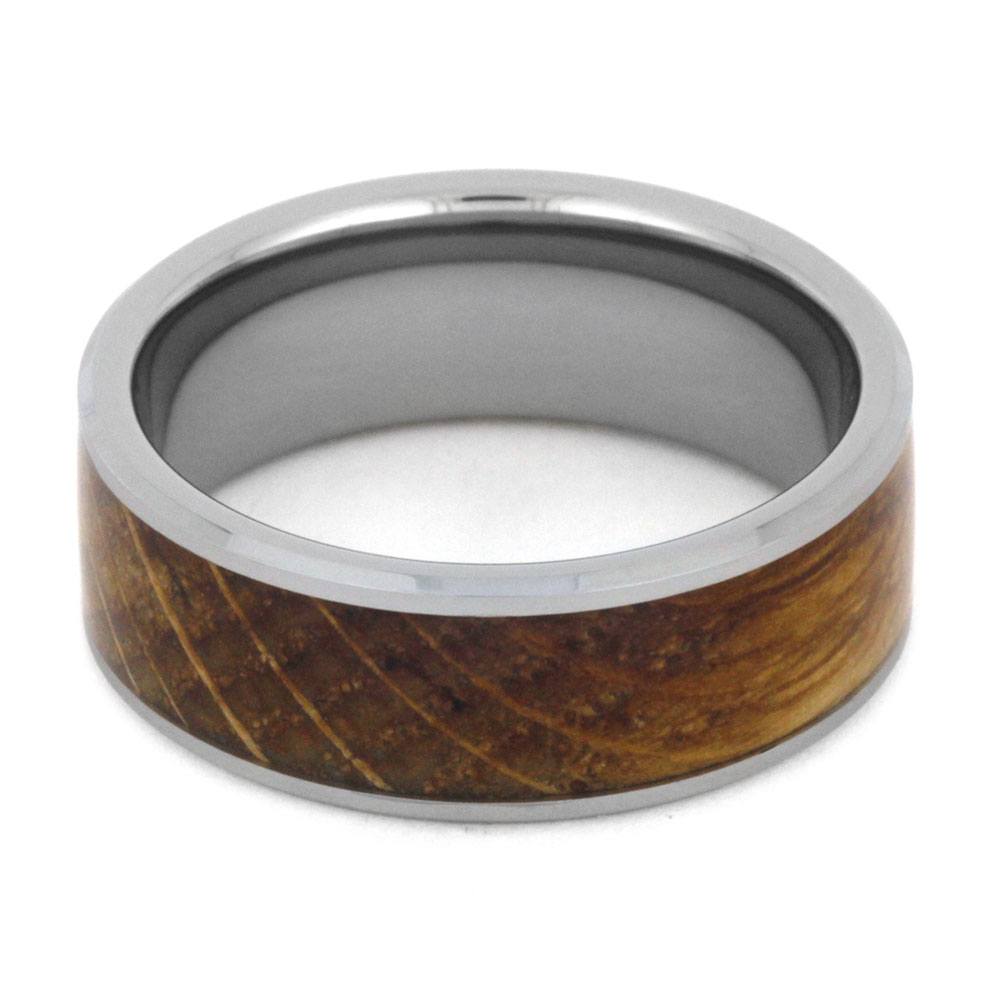 Whiskey Barrel Wood Ring In Tungsten Wedding Band-3212 - Jewelry by Johan