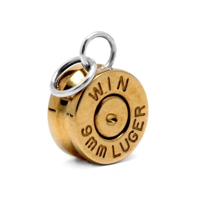 9 mm Luger Brass Bullet Casing Pendant