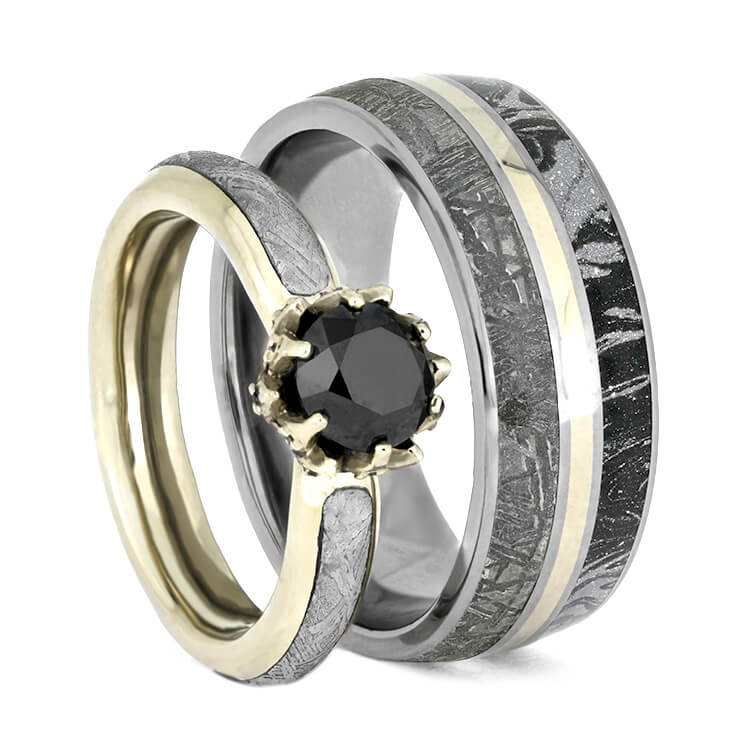 Art Masters Caravaggio 14K Black Gold 1.25 Ct Princess Ruby Black Diamond Engagement  Ring Wedding Band Set R623PS-14KBGBDR | Caravaggio Jewelry