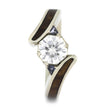 Moissanite Engagement Ring With Tanzanite Accents, Wood Ring in White Gold-2581 - Jewelry by Johan