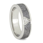 Triangle Diamond And Meteorite Wedding Ring
