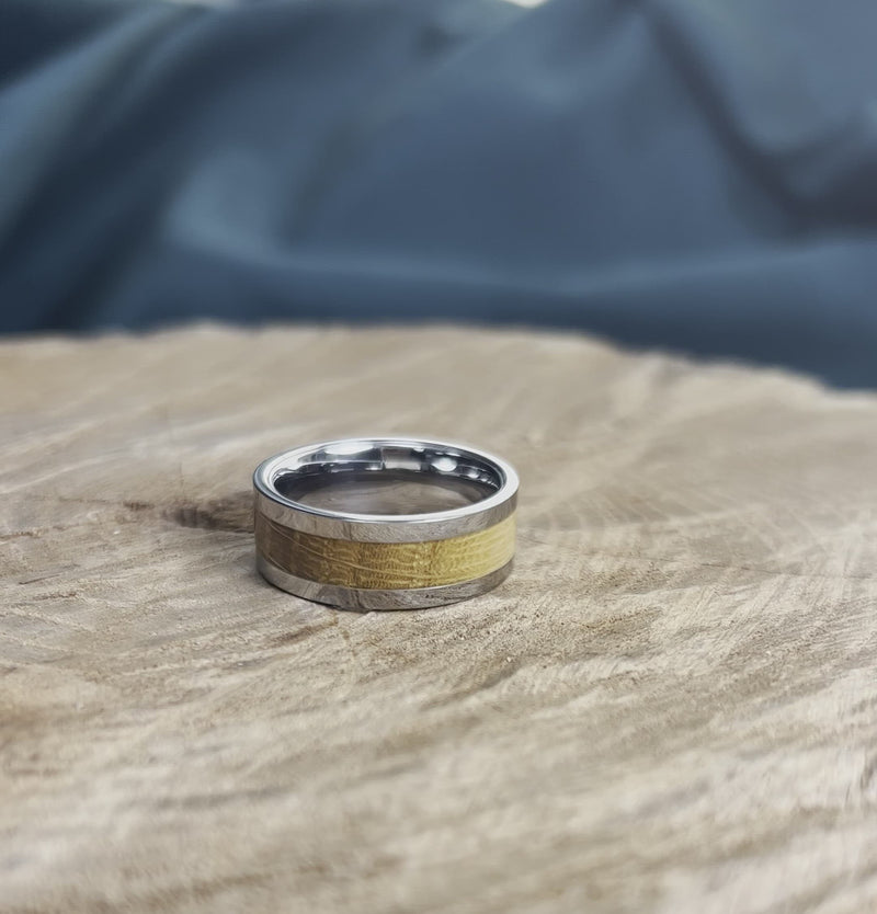 Whiskey Barrel Oak Wood Wedding Band