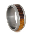 Beveled Titanium Ring With Marblewood Inlay