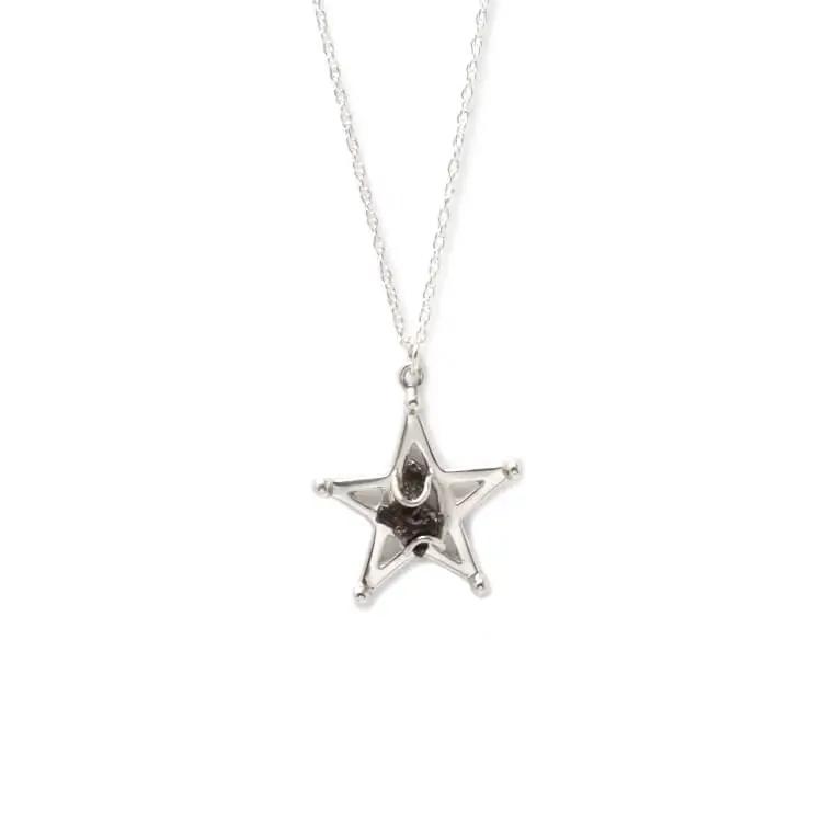 18" Star Pendant Necklace in Sterling Silver With Campo Del Cielo Meteorite-RSCDCEAME791-NK-3 - Jewelry by Johan