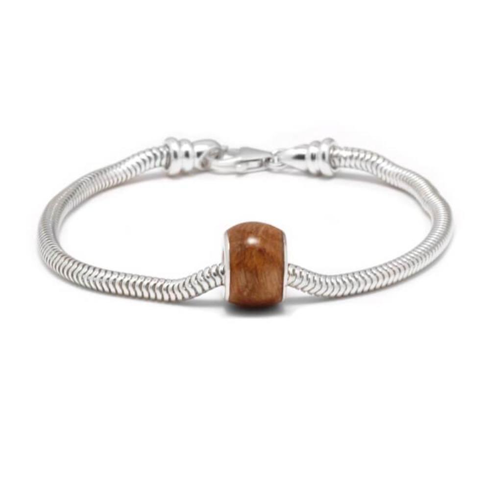 Whiskey Barrel Oak Wood Charm Bead Bracelet-SIG3039 - Jewelry by Johan