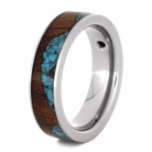Wave Ring With Koa Wood And Turquoise-2127 - Jewelry by Johan