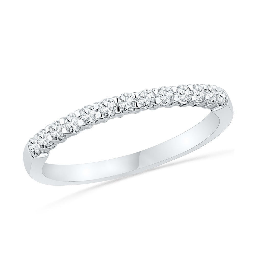 Semi-Eternity Diamond Wedding Band in Sterling Silver-SHRA010577ETW-SS - Jewelry by Johan