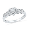 Diamond Heart Ring, Sterling Silver Promise Ring or Engagement Ring-SHRP072960DAW-SS - Jewelry by Johan