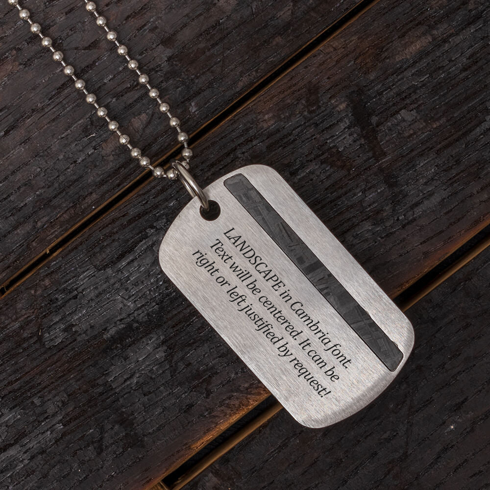 Muonionalusta Meteorite Dog Tag Necklace, In Stock - Jewelry by Johan