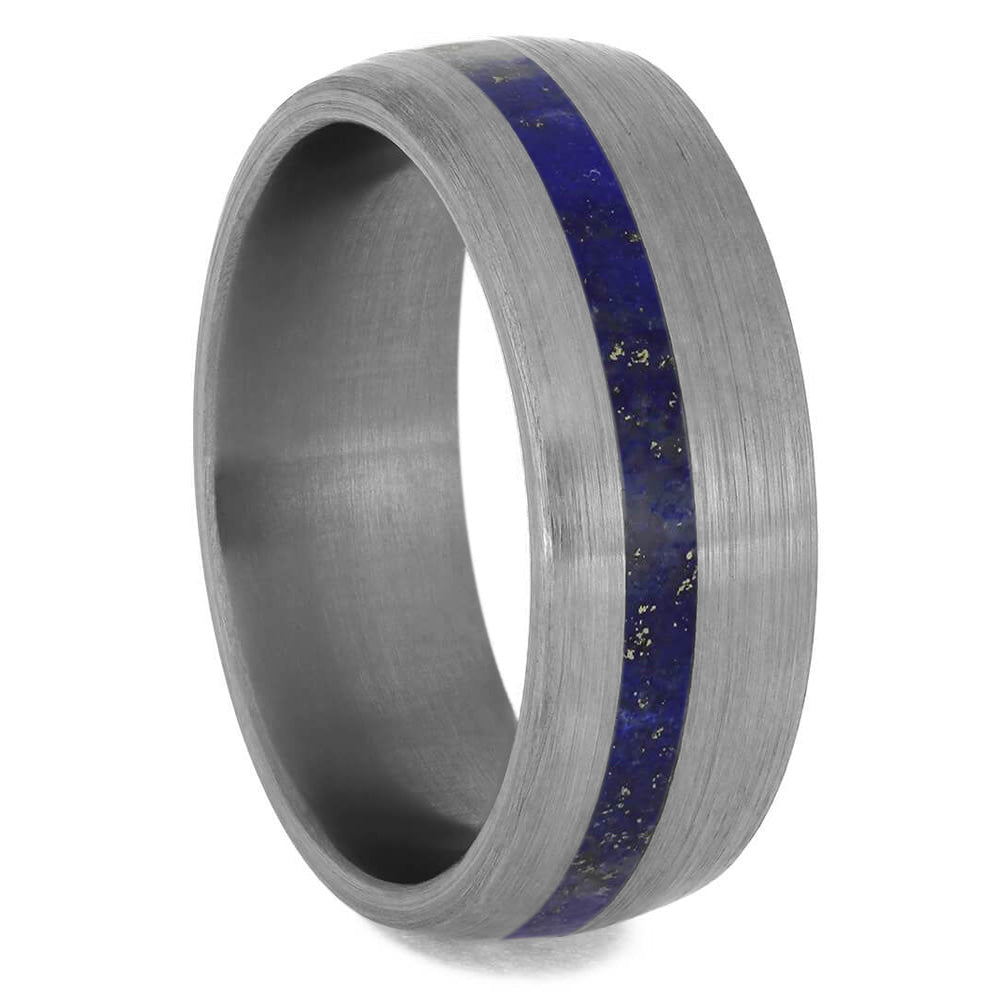 Blue Lapis Lazuli Wedding Band, Titanium Ring-4224 - Jewelry by Johan