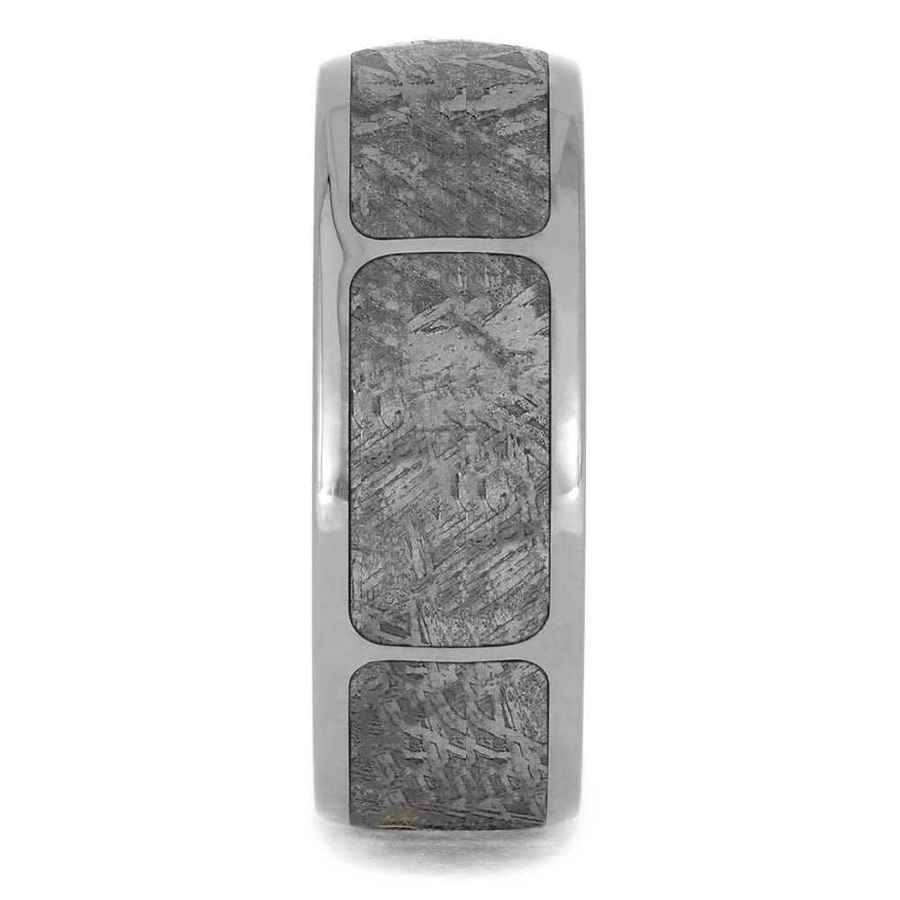 Sectioned Gibeon Meteorite Men's Wedding Band in Titanium-2109 - Jewelry by Johan