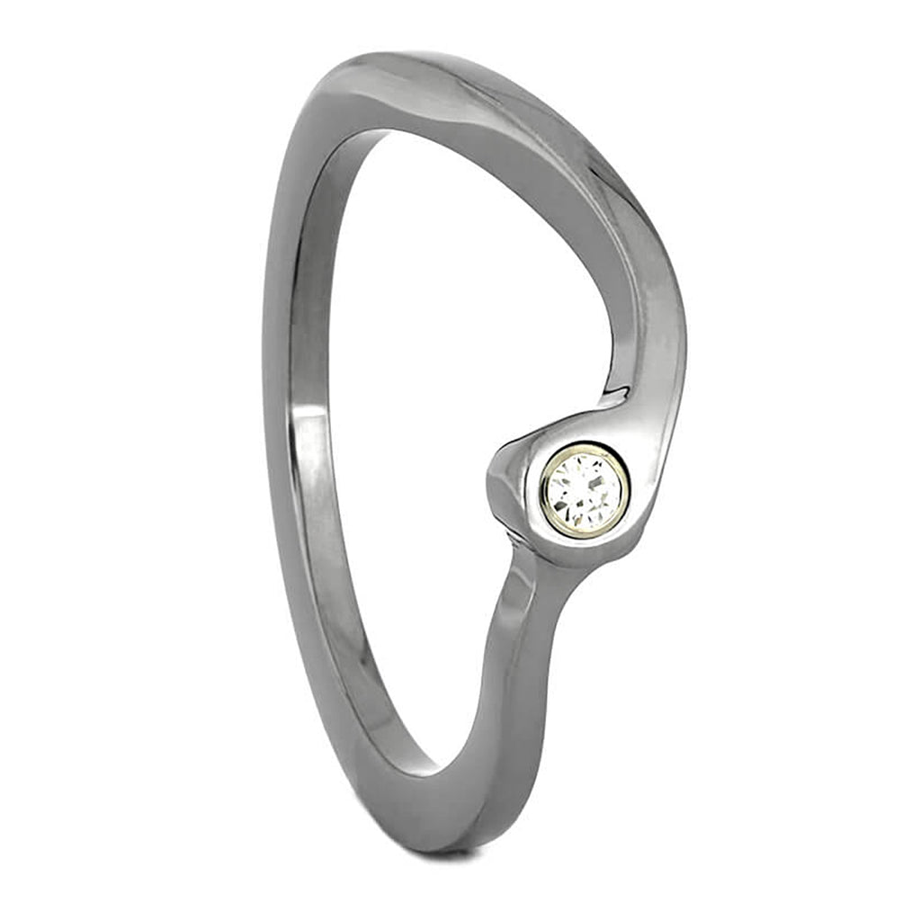 Titanium Shadow Band with 2MM Moissanite-2536-2 - Jewelry by Johan