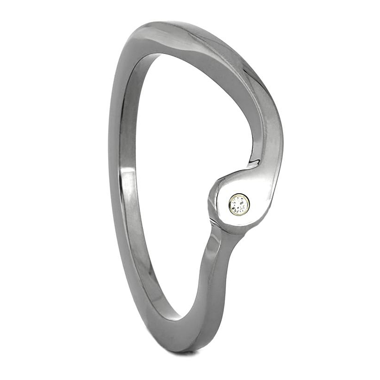 Women's Titanium Ring Guard with Diamond Accents | Jewelry by Johan