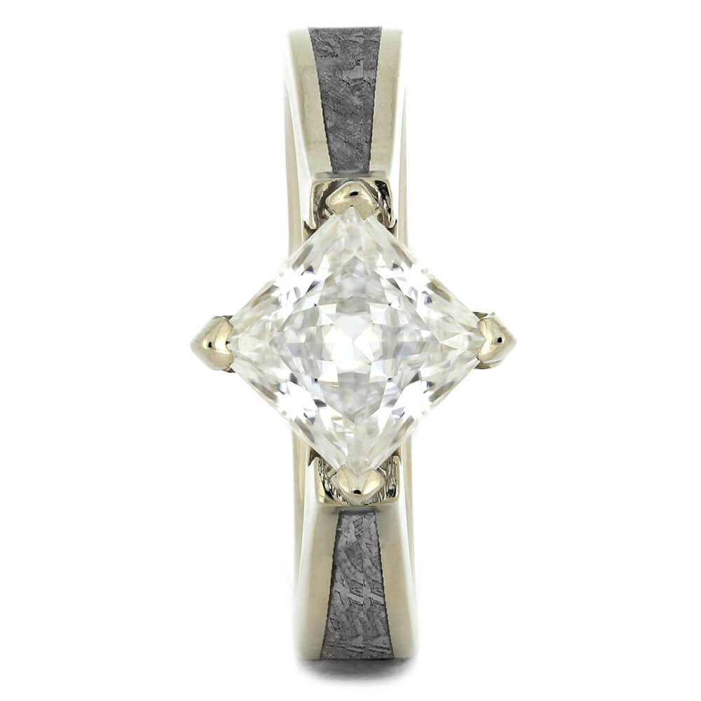 Meteorite Engagement Ring With Princess Cut Stone - Jewelry by Johan