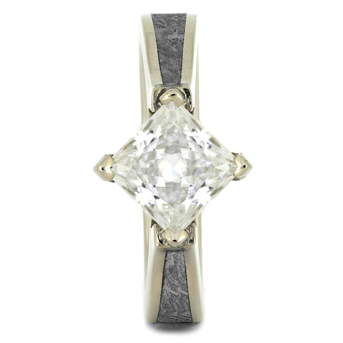 Meteorite Engagement Ring With Princess Cut Stone - Jewelry by Johan