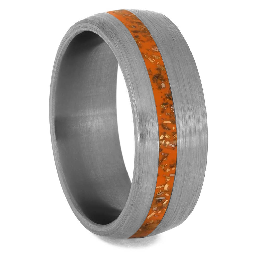 Black Stardust™ Men's Wedding Band in Brushed Titanium-4234 - Jewelry by Johan