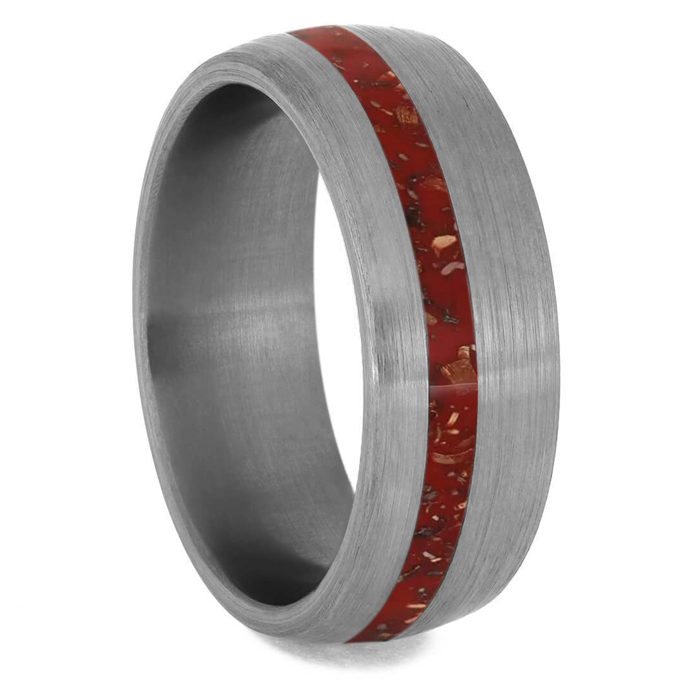 Black Stardust™ Men's Wedding Band in Brushed Titanium-4234 - Jewelry by Johan