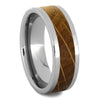 Tungsten whiskey oak wood men's wedding band